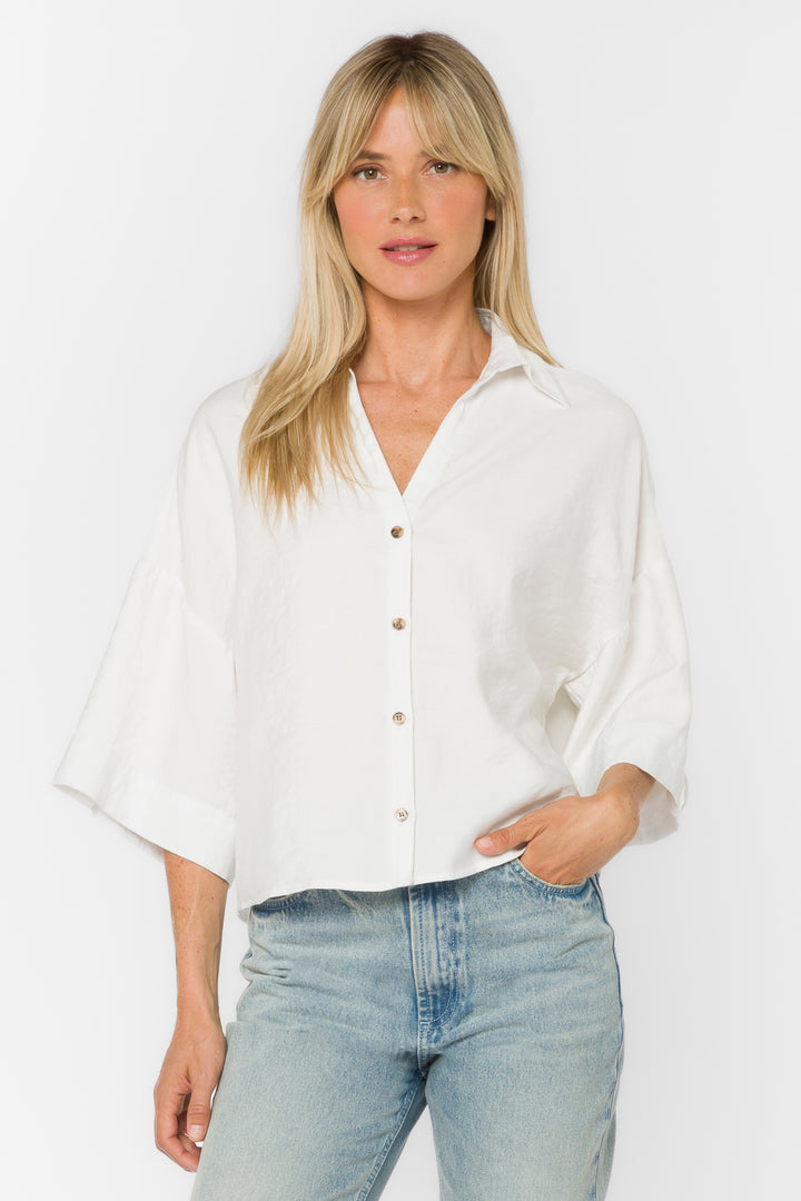 Minx Optic White Shirt - Tops - Velvet Heart Clothing