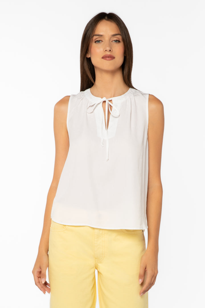 Mireille Optic White Top - Tops - Velvet Heart Clothing