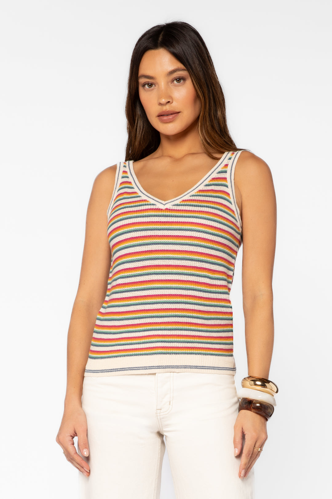Nadia Sunny Stripe Tank - Tops - Velvet Heart Clothing
