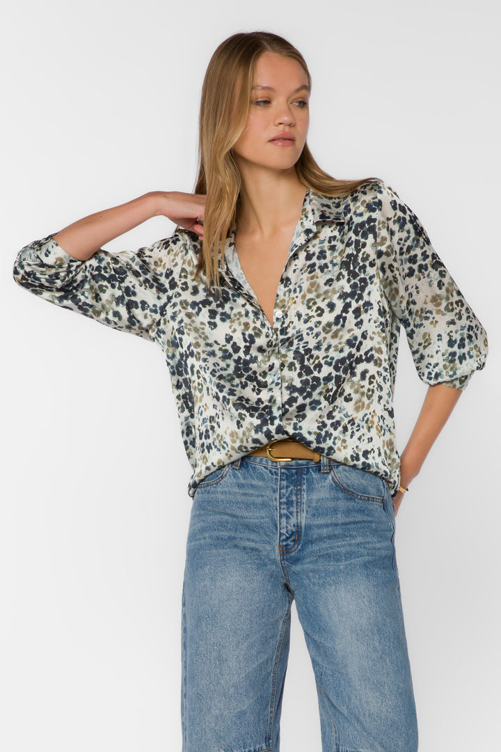 Natalie Leopard Blouse