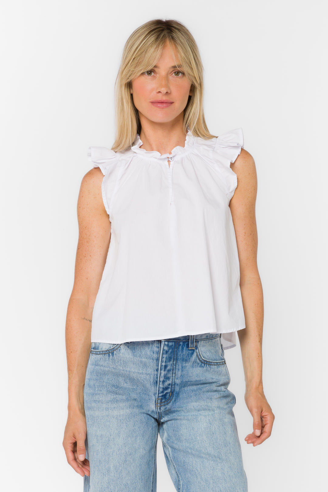 Nazira Optic White Top - Tops - Velvet Heart Clothing