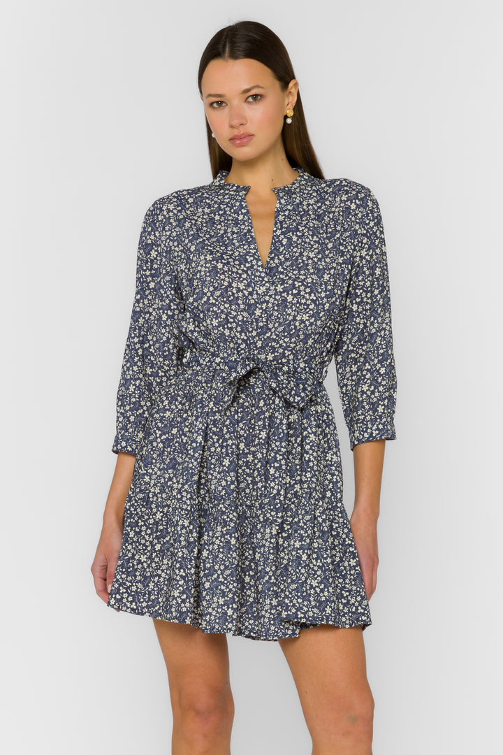 Noelle Navy Floral Dress - Dresses - Velvet Heart Clothing