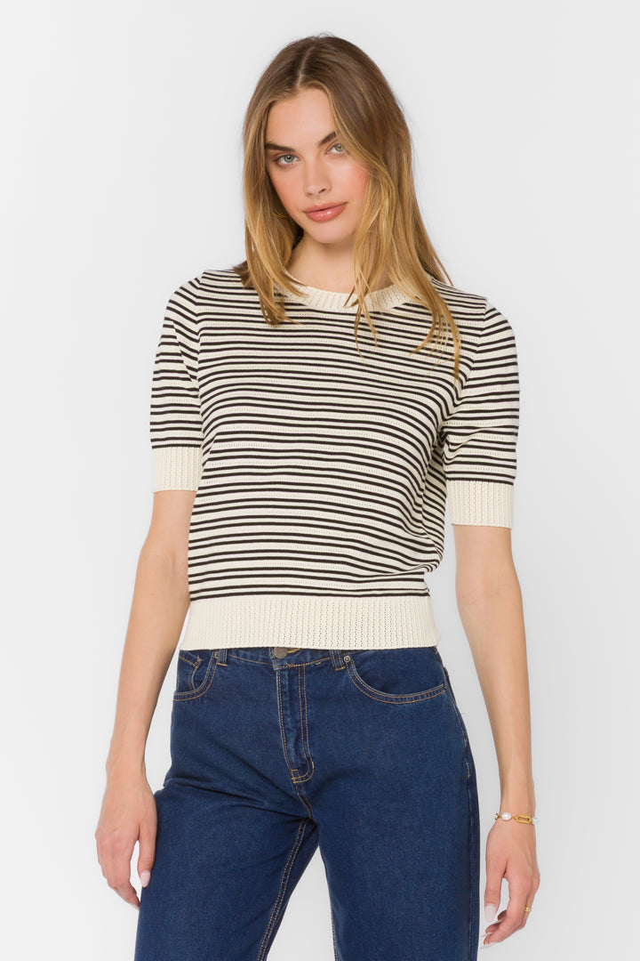 Norine Black Stripe Sweater - Sweaters - Velvet Heart Clothing