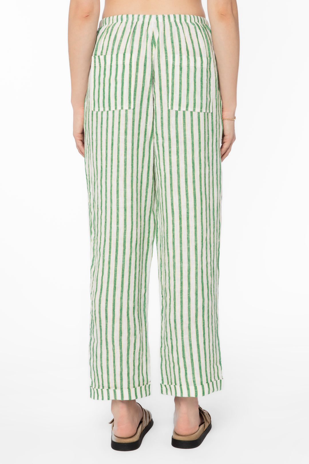 Pierre Green Stripe Pants - Bottoms - Velvet Heart Clothing