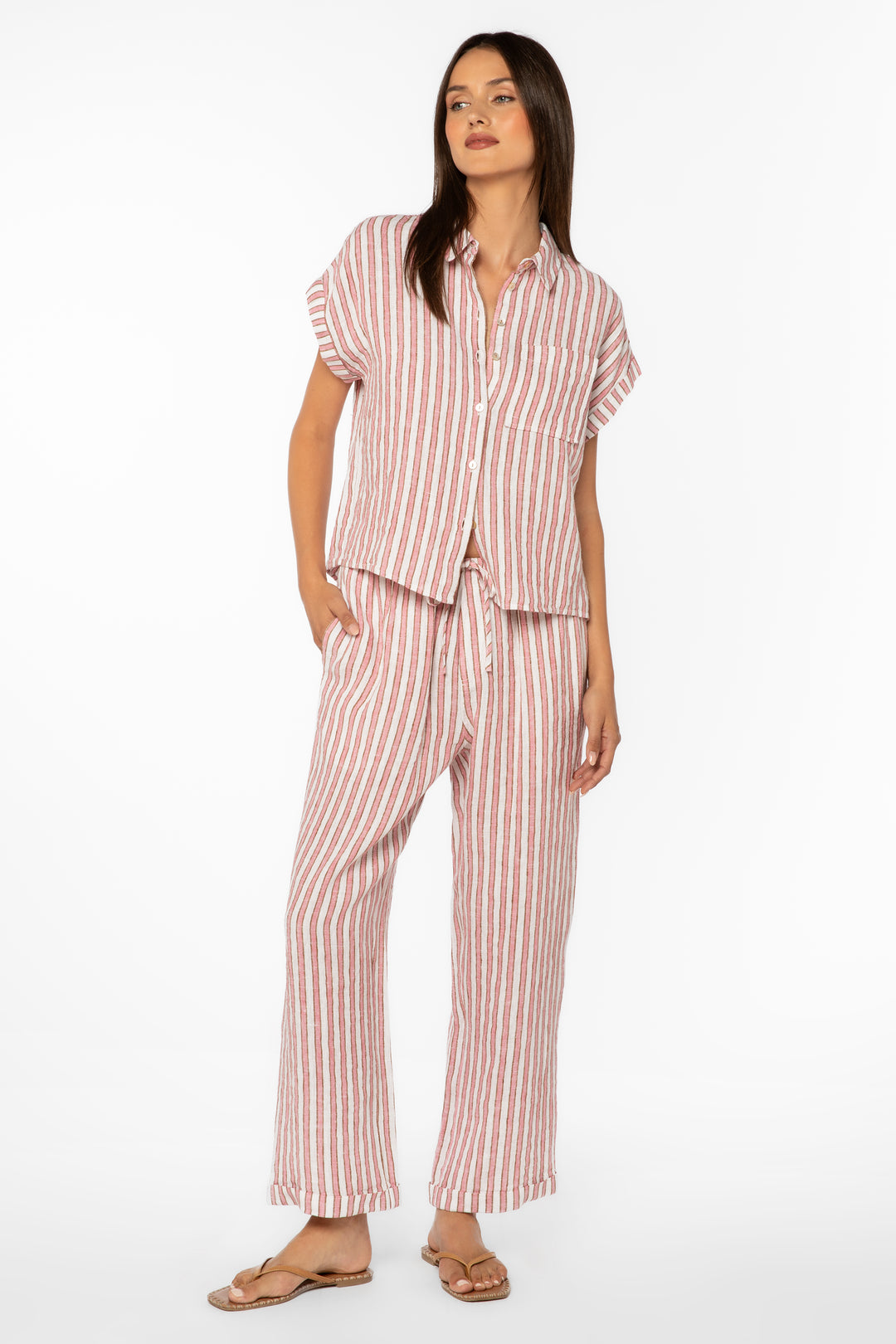 Pierre Pink Stripe Pants - Pants - Velvet Heart Clothing