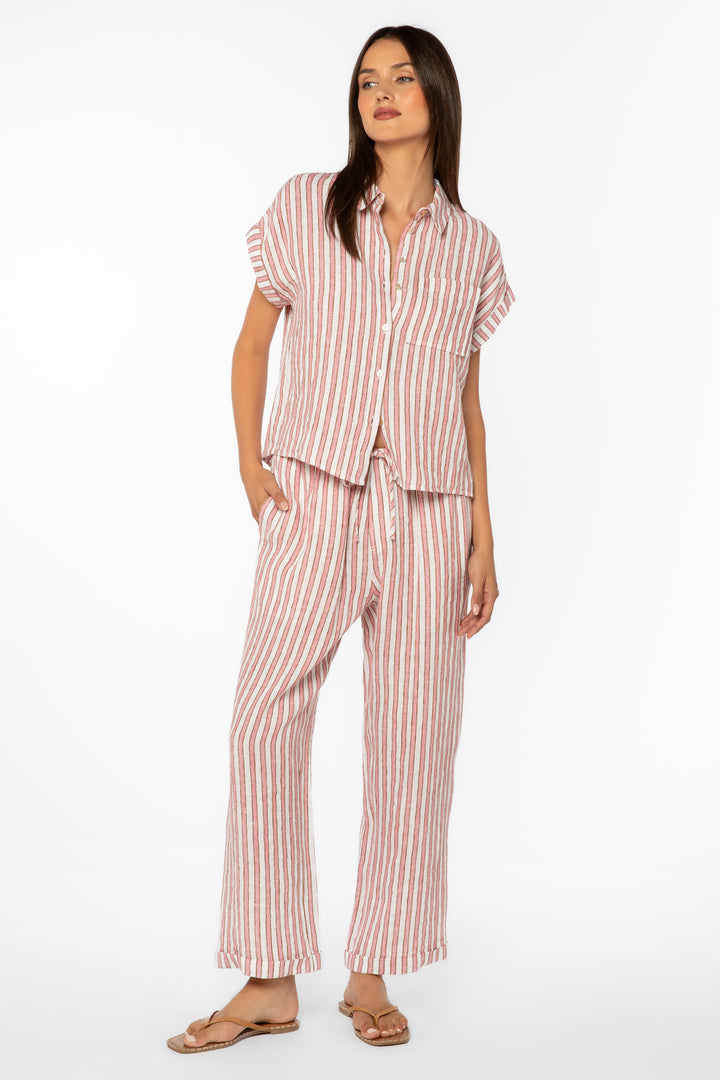 Pierre Pink Stripe Pants - Pants - Velvet Heart Clothing