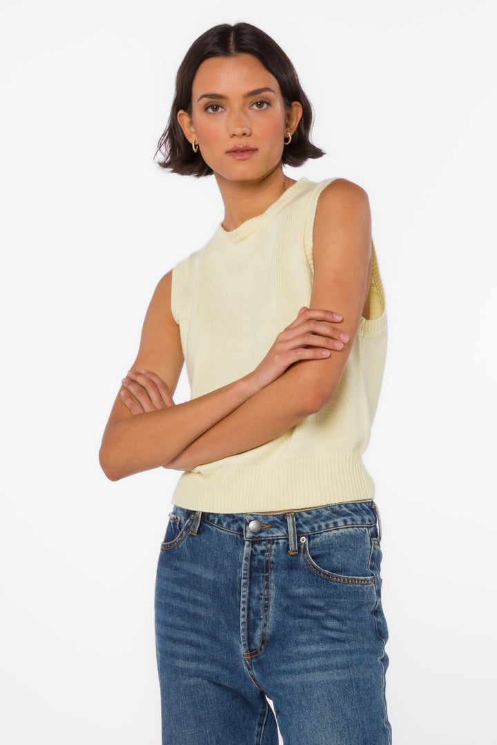 Renier Lemon Chiffon Vest - Sweaters - Velvet Heart Clothing