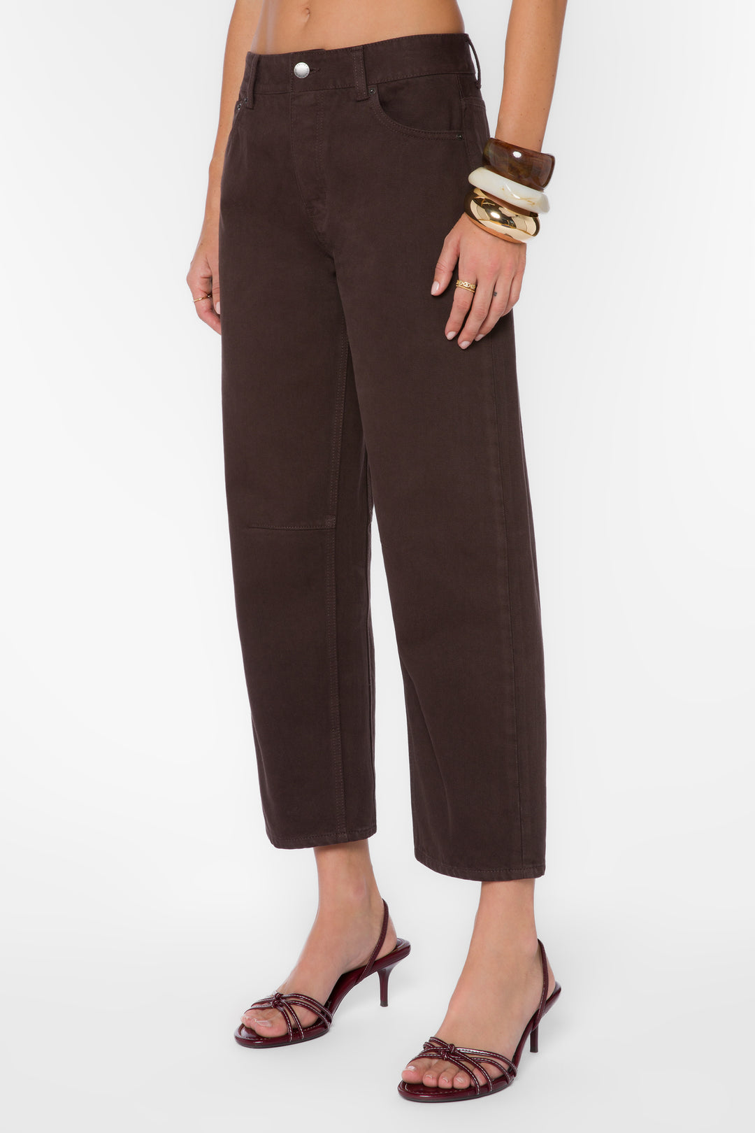 Reyna Walnut Denim Barrel Jeans