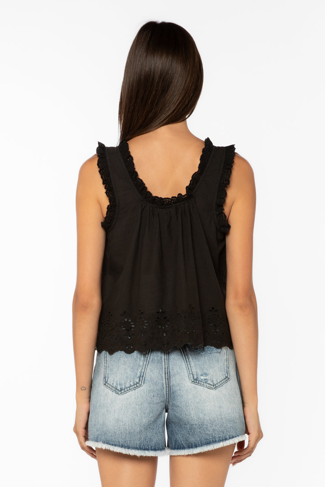 Rosabel Black Tank - Tops - Velvet Heart Clothing