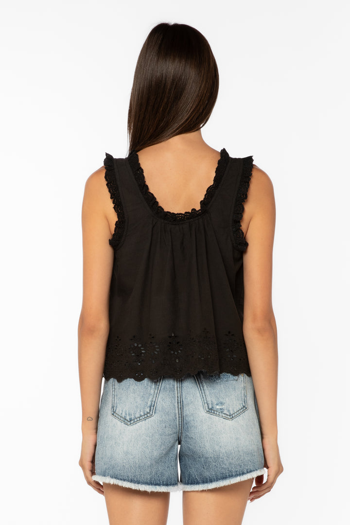 Rosabel Black Tank - Tops - Velvet Heart Clothing