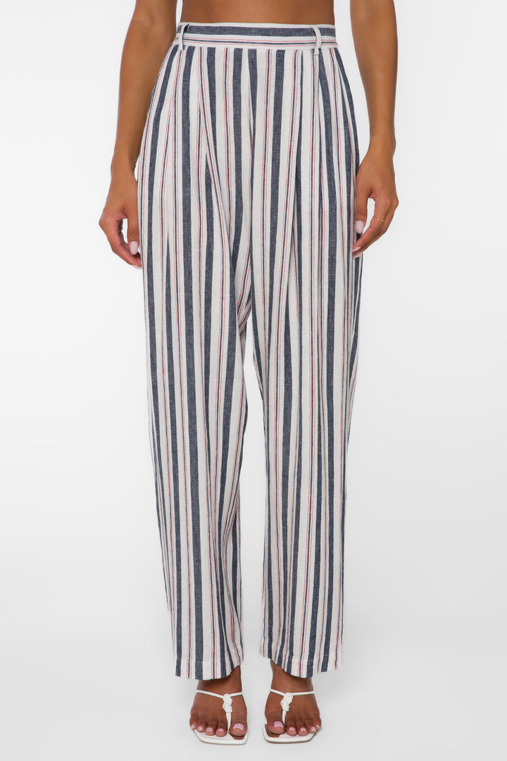 Sherlock Blue Stripe Pants - Pants - Velvet Heart Clothing