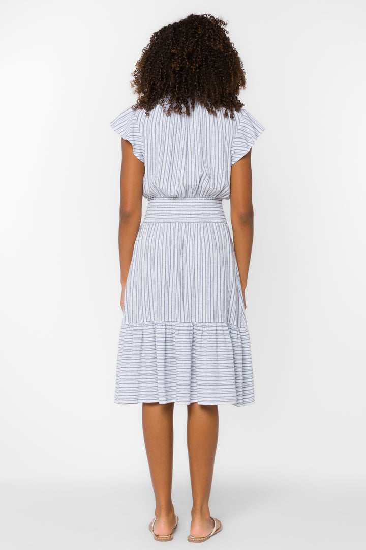 Shiri Blue Stripe Dress - Dresses - Velvet Heart Clothing
