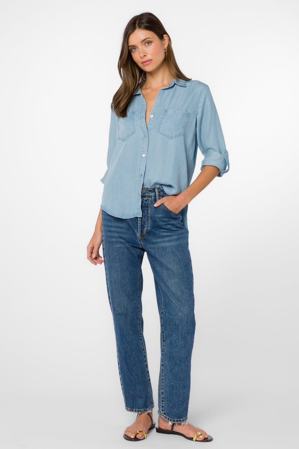 Sirena Classic Indigo Shirt - Tops - Velvet Heart Clothing