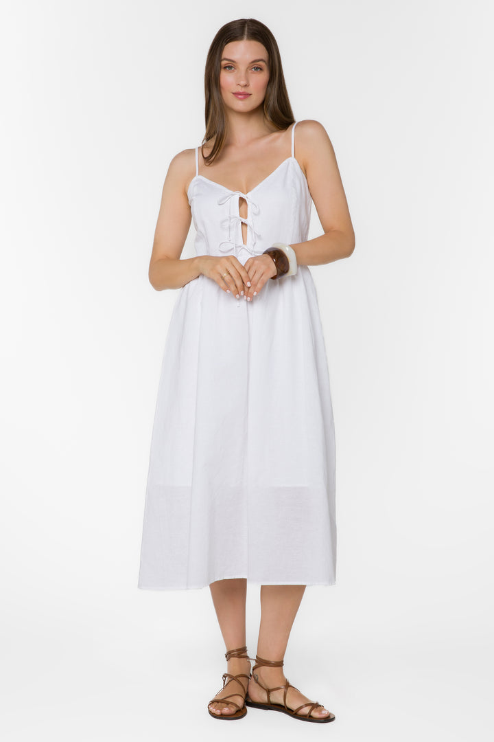 Sonata Optic White Dress - Dresses - Velvet Heart Clothing