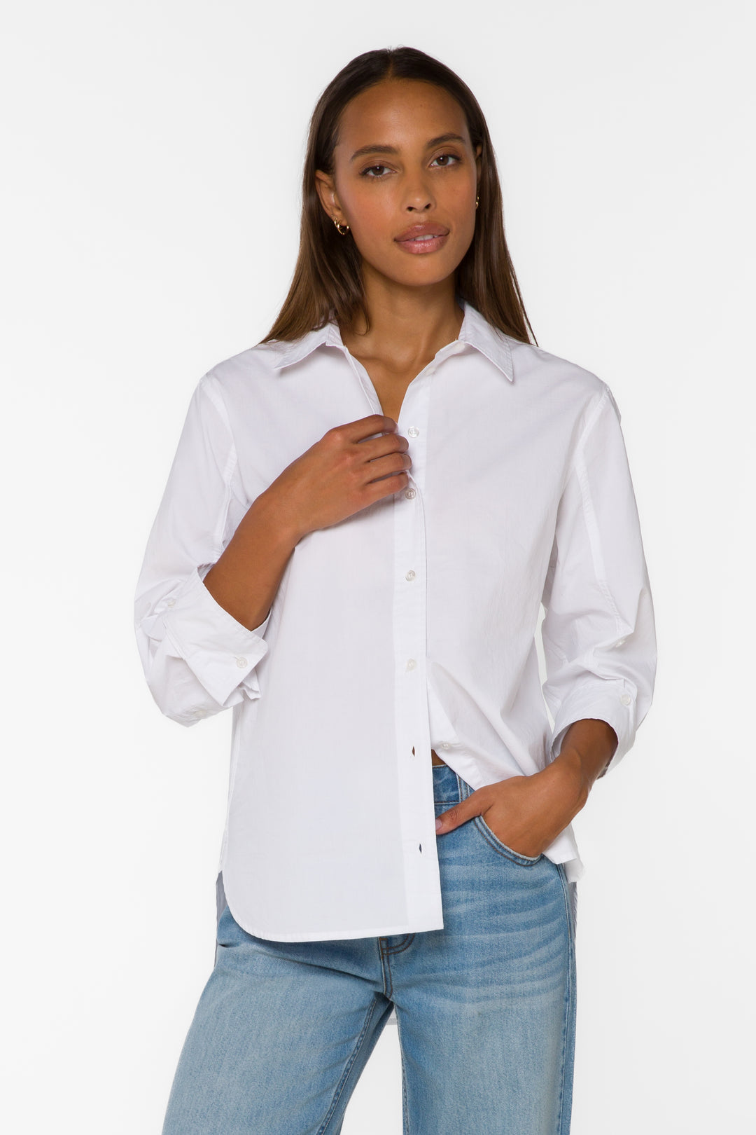 Suri Optic White Shirt - Tops - Velvet Heart Clothing