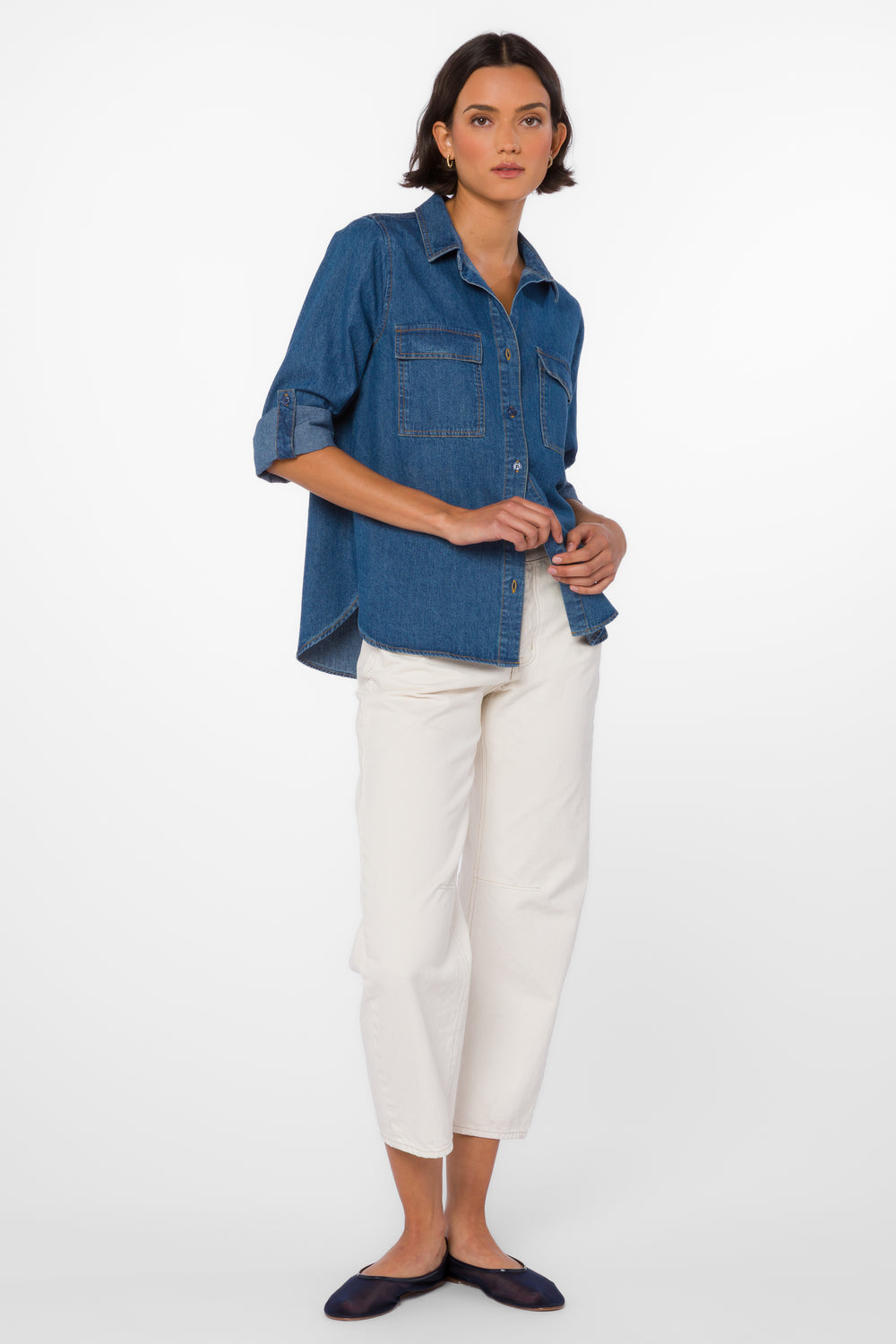 Talma Dark Rinse Shirt - Tops - Velvet Heart Clothing