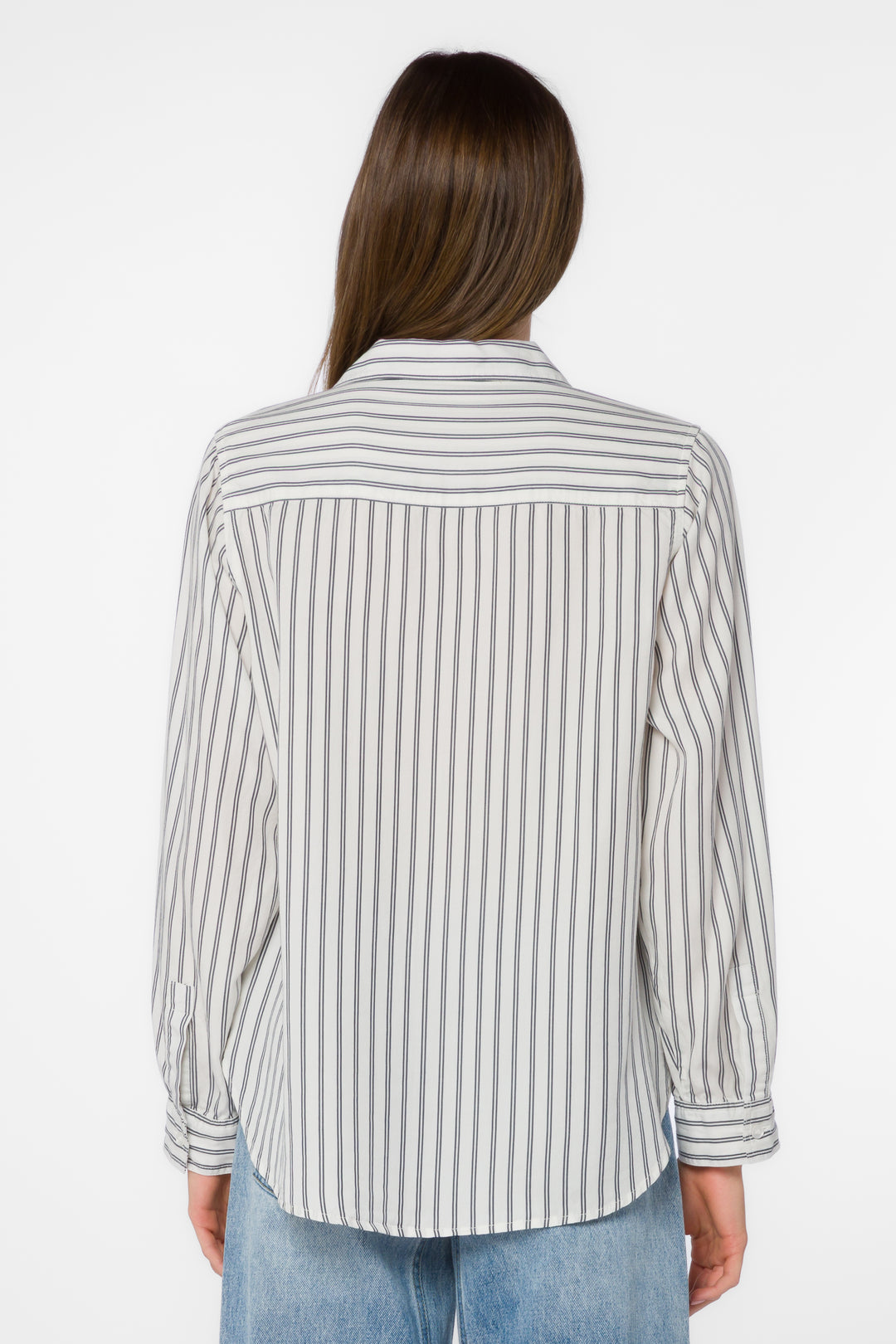 Talma Indigo Stripe Shirt - Tops - Velvet Heart Clothing