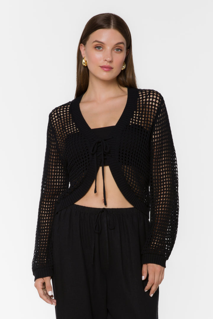 Tovey Black Cardigan - Sweaters - Velvet Heart Clothing