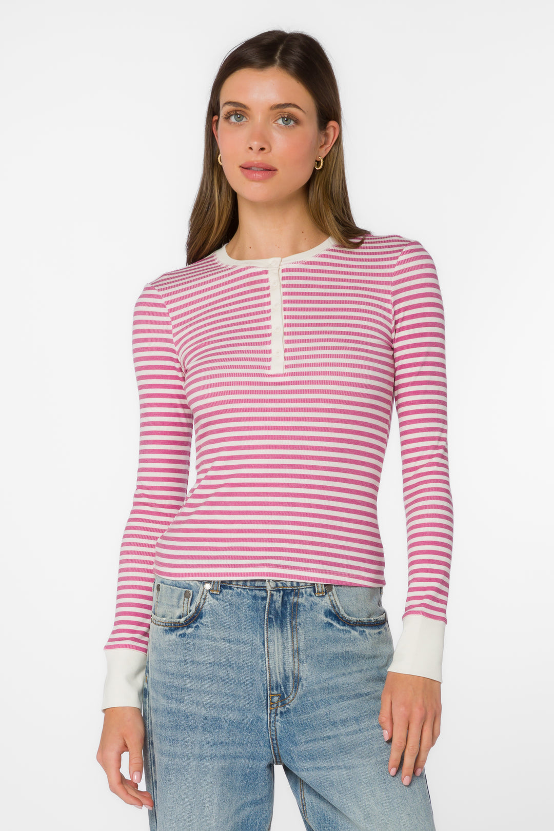 Tulsi Berry Stripe Tee - Tops - Velvet Heart Clothing