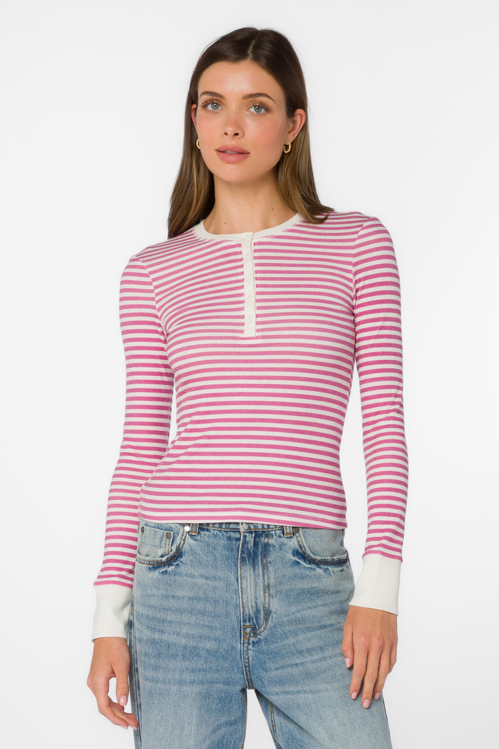 Tulsi Berry Stripe Tee - Tops - Velvet Heart Clothing