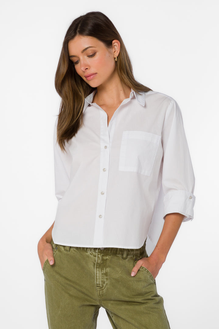 Valencia Optic White Shirt - Tops - Velvet Heart Clothing