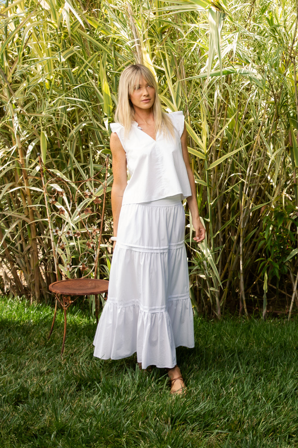 Pauline Optic White Skirt - Bottoms - Velvet Heart Clothing