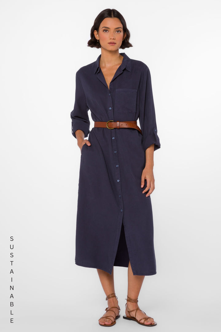 Belsey Navy Dress - Dresses - Velvet Heart Clothing