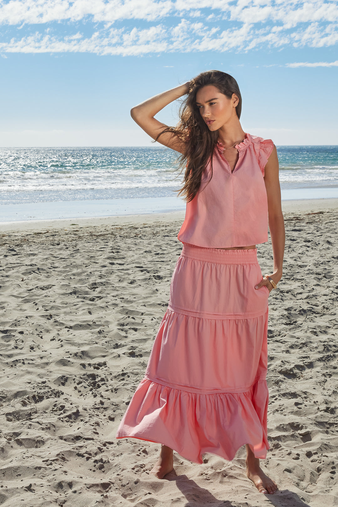 Pauline Coral Skirt - Bottoms - Velvet Heart Clothing